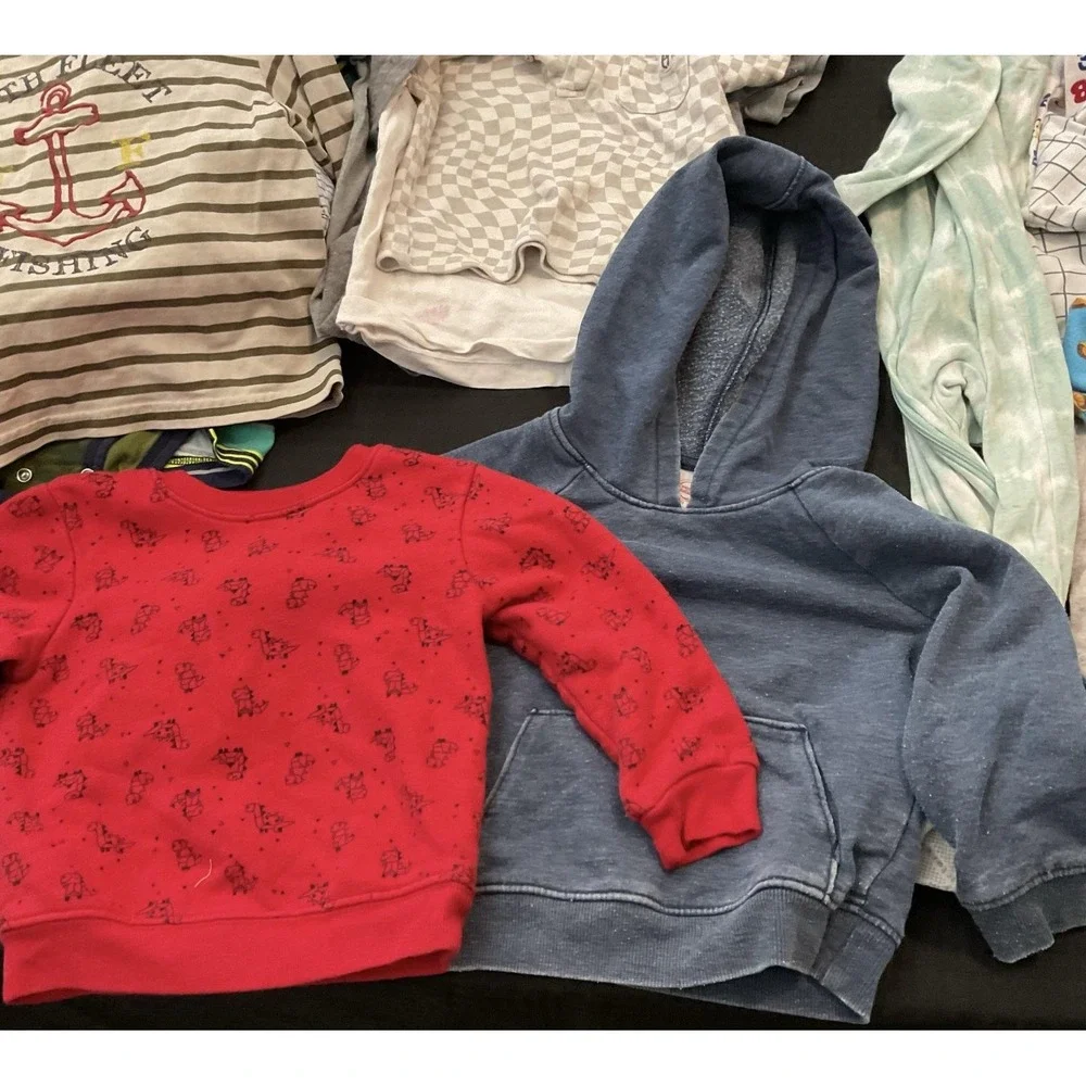 Mixed Brands 23pc Clothes Lot Boys 2T/24M Multicolor Disney Camo Swim Overalls